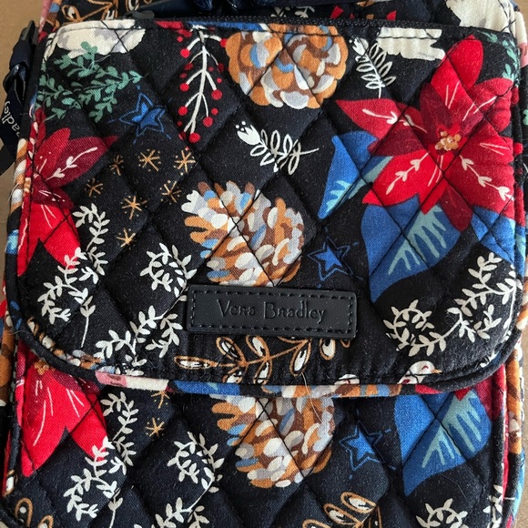 Vera Bradley Handbags - Vera Bradley Quilted Crossbody Bag - Black, Red, and Blue Floral